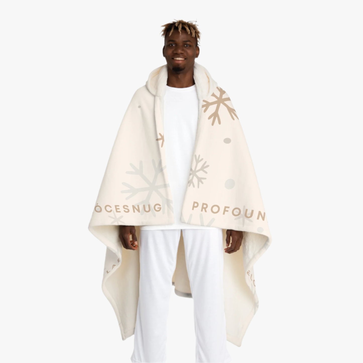 SNOWFLAKES PL X VELOCESNUG CAR HOODED BLANKET